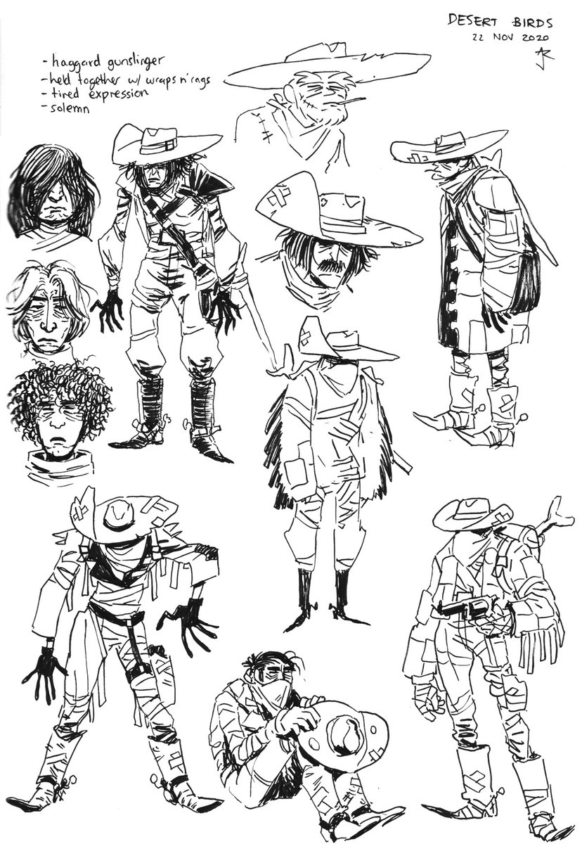 Bloombeard's tweet photo. Only TWO DAYS LEFT to pledge for a copy of Desert Birds! Here's some more early concept art Jack drew when designing the characters. Let's get this thing over the line!!!

https://t.co/PUZXOew435

#characterdesign #conceptart #kickstartercomics #indiecomics  #comics #birds https://t.co/TUYDfcR1jb