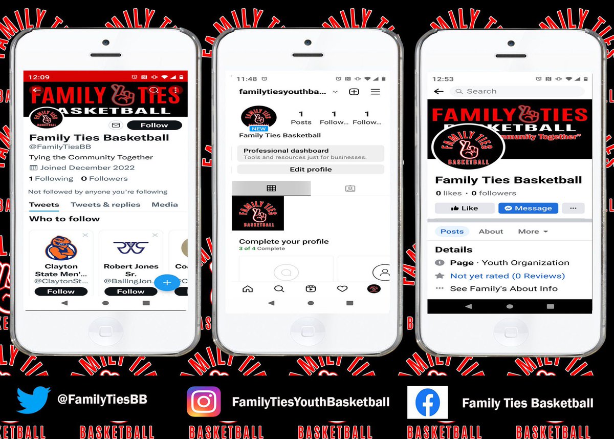 Today Ive Step Out On Faith. Gods Calling, I’ve Answered. I Am The Founder And CEO Of Family Ties Basketball We Will Support All PlatForms & Will Appreciate All Support As Possible. Over 250 Years Of Coaching Experience All Together. We Have 12u-17u. Stay Tune Follow Us 👇 