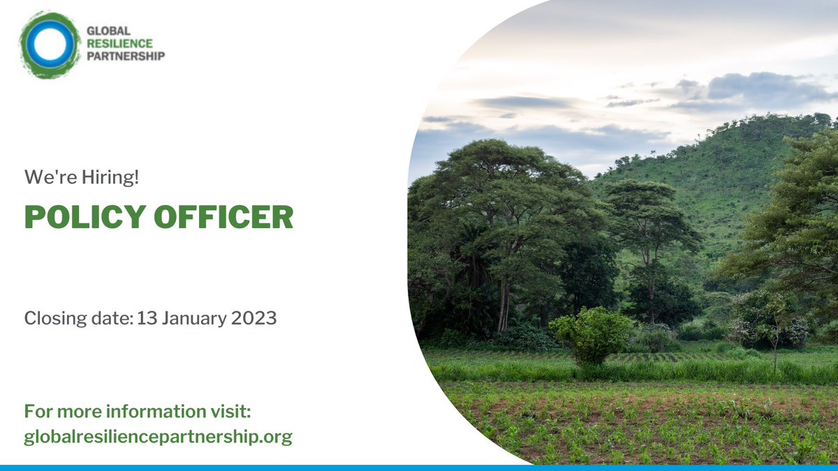📢 Job Opportunity! Do you have a passion for building strategic partnerships to increase resilience of frontline communities? We're #hiring a Policy Officer who will work as part of the GRP Secretariat. Deadline: 13 Jan 2023 Apply here➡️ lnkd.in/dnRxVzNg