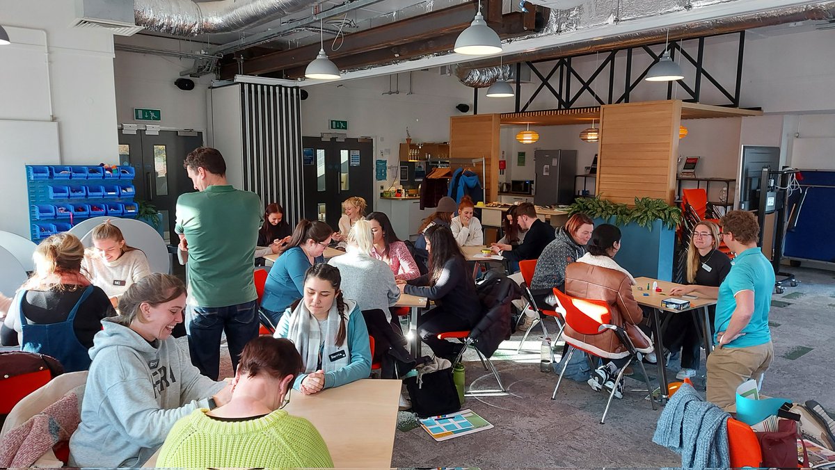 richardgkyle's tweet photo. 🎲 Huge thanks to @PressRestore and @MKoeners for leading the first playful design session today - and to all our Stage 4 #ExeterNurse students for embracing the fun on the road to innovation! Roll-on Thursday! #play #design  #problemspace https://t.co/2f2jJjoS4V