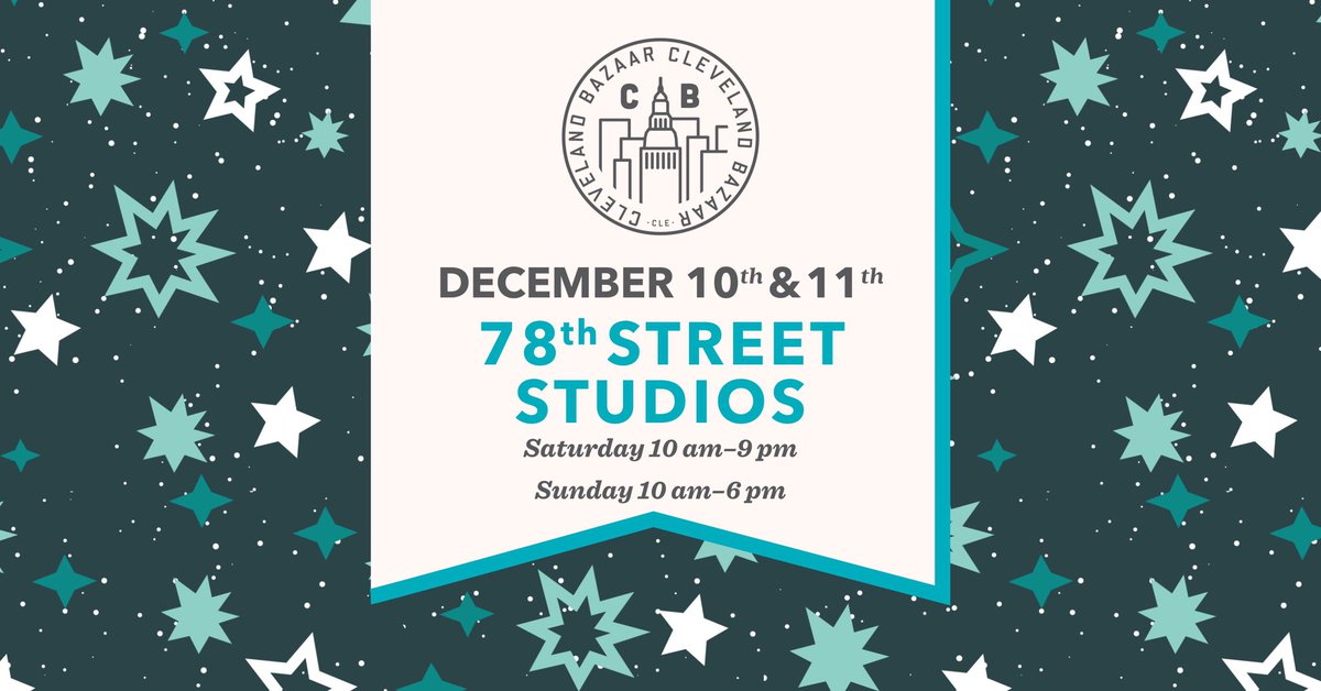 Cleveland Bazaar / Akron Bazaar (@clevelandbazaar) on Twitter photo Can you believe we’ve been doing this for EIGHTEEN years at <a href="/78stStudios/">78th Street Studios</a>? Find out who will be with us this weekend at clevelandbazaar.org/blogs/news/mee… and see us Thursday morning on <a href="/NewDayCLE/">New Day Cleveland</a>!
#madebyhands #since2004 #thisisCLE #holidaygifts Can you believe we’ve been doing this for EIGHTEEN years at <a href="/78stStudios/">78th Street Studios</a>? Find out who will be with us this weekend at clevelandbazaar.org/blogs/news/mee… and see us Thursday morning on <a href="/NewDayCLE/">New Day Cleveland</a>!
#madebyhands #since2004 #thisisCLE #holidaygifts