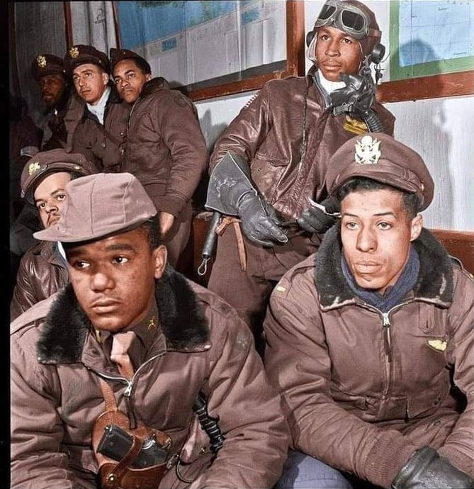 Tuskegee Airmen, 332nd Fighter group, Ramitelli, Italy. Circa 1945.