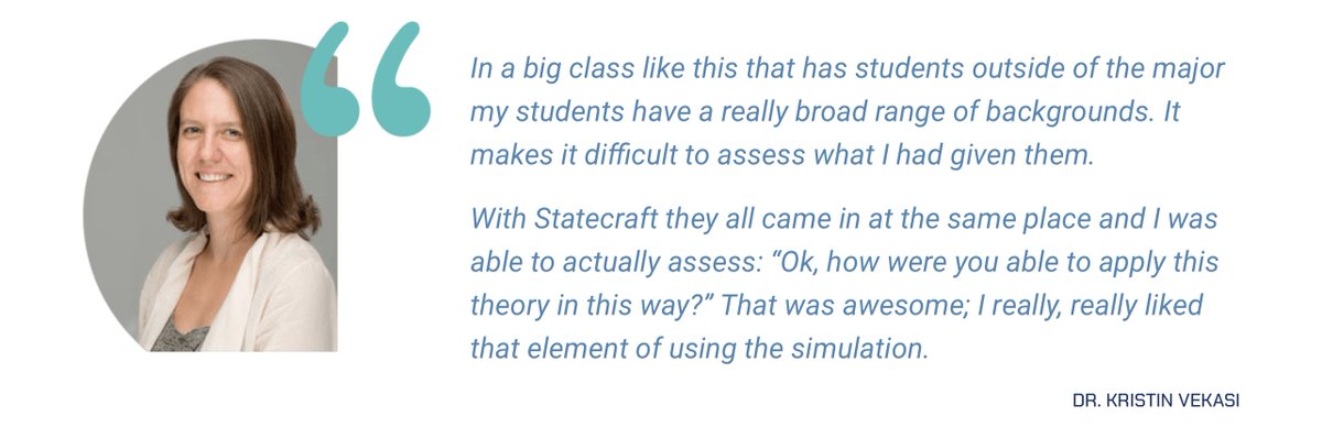 Statecraft_Sims's tweet photo. Online sims are a convenient way to provide more in depth understanding of course topics all while providing practice in soft skills like communication, collaboration, leadership, and strategic planning

https://t.co/6eAUNDsvU4 https://t.co/ETROI41T7d