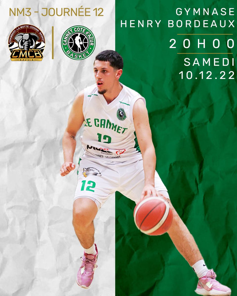 Dernier match de l’année pour la N3 ! C’est ce week-end à Chambéry ! ⚡️

Il faudra l’emporter pour passer cette fin d’année en tête du classement de #nationale3 ! 
Tous derrière l’équipe !! ⚪️🟢