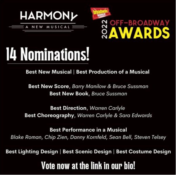 Barry Manilow on Twitter "Harmony A New Musical received 14