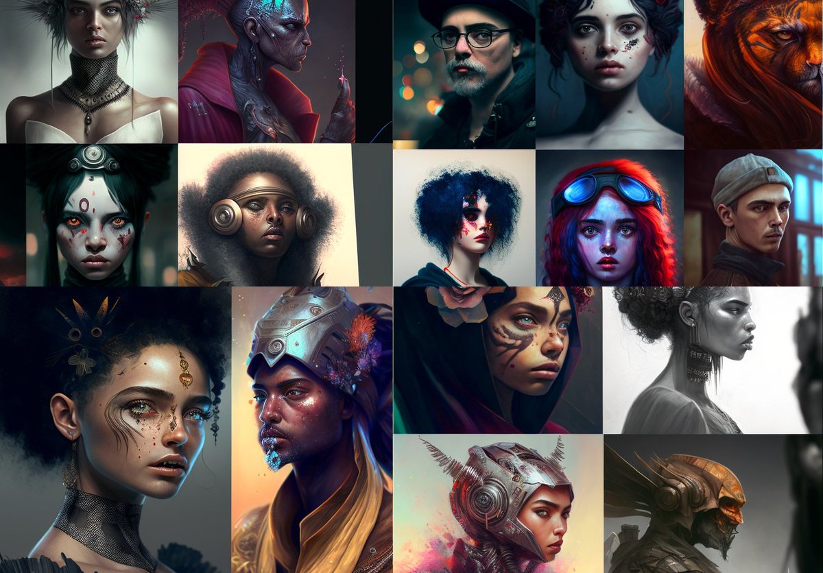 needmorejpegs's tweet photo. Famous AI artists 👤
#aiia #omencollective #maif https://t.co/gVs87HDCxo