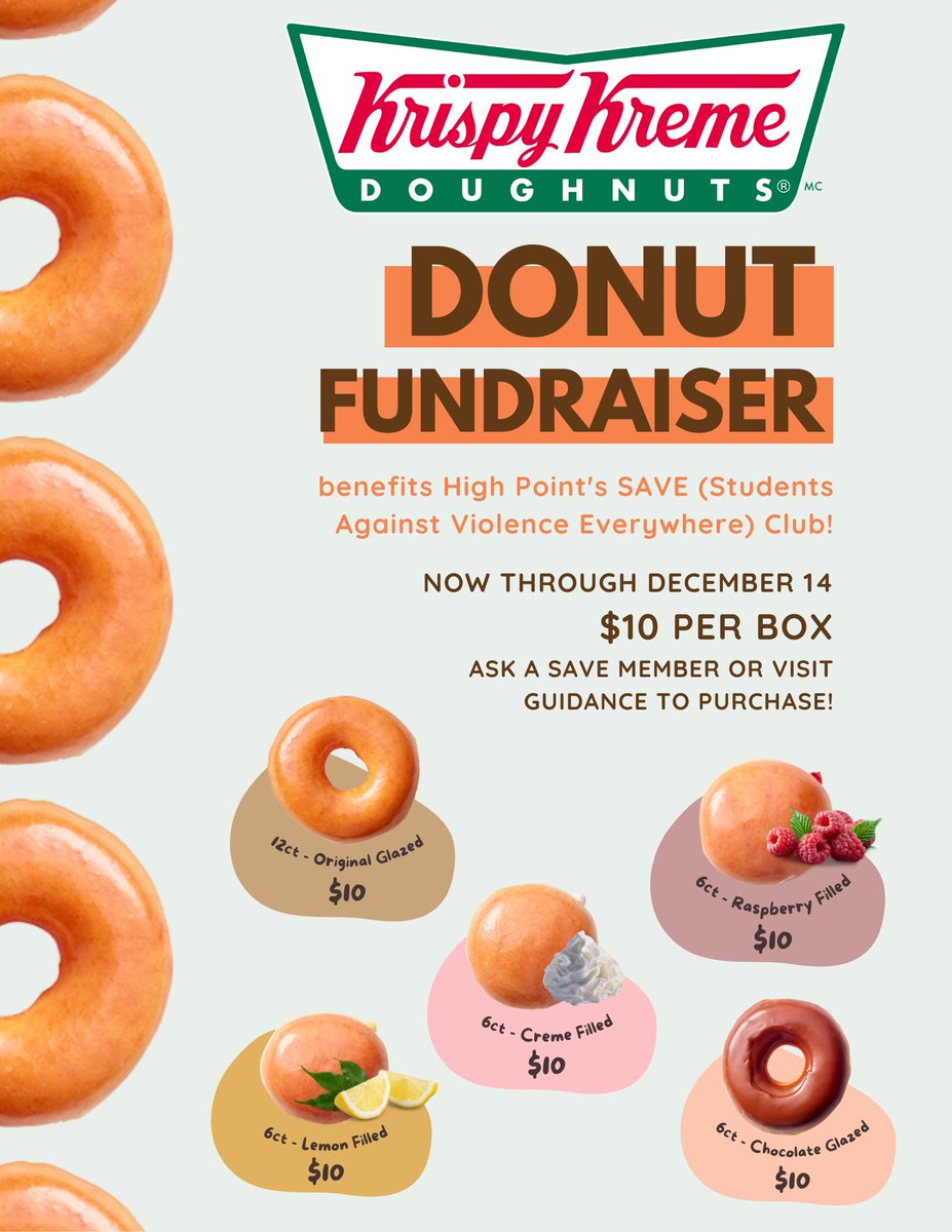 j0elmorales's tweet photo. The @hprhs_save Krispy Kreme fundraiser is starting now! Each box is $10, and we have both original and specialty options! Let me know if you want to buy! 🍩 @HPRwildcats @JonTallamy @becky_sarno @BrianEmmaHP @lindsay_aurora_ @hprhs_lreese #hprwildcats #HPSAVE #TopofNJ https://t.co/CuIgMYP0TF