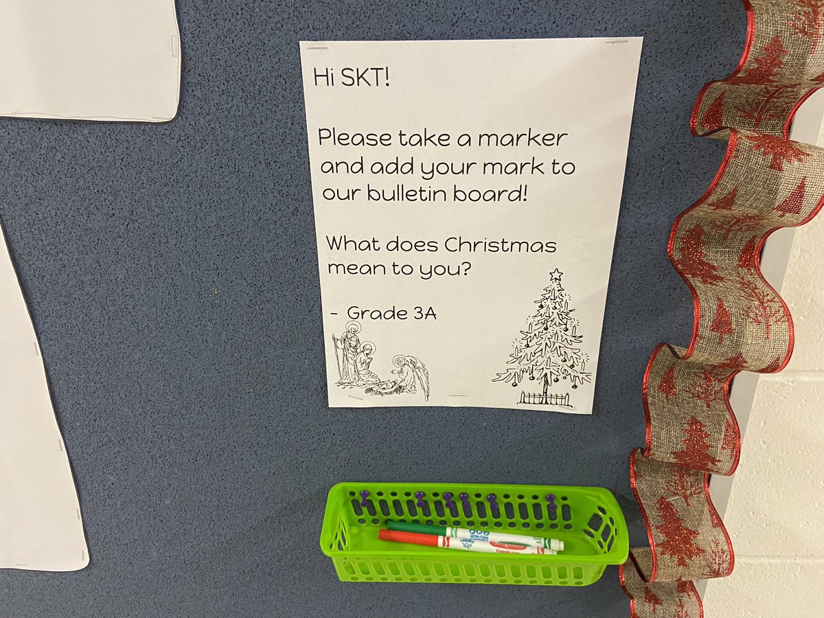 Hey <a href="/StKateriOCSB/">St. Kateri Tekakwitha School</a> come check out our interactive bulletin board and leave your mark! What does Christmas mean to you? #OcsbJoy #BeSKT