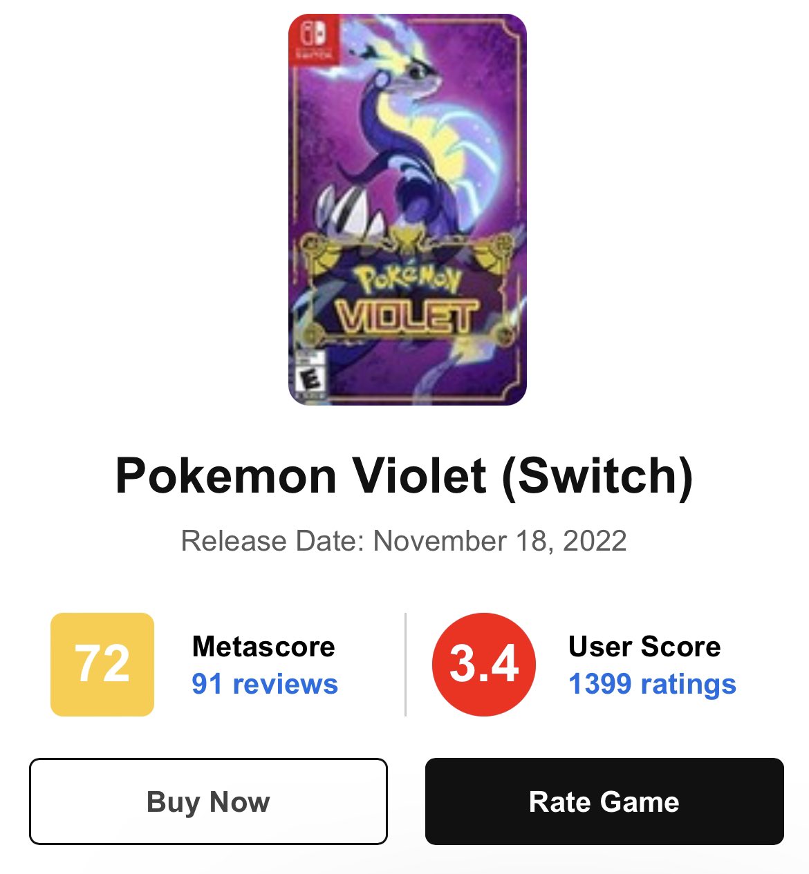 Pokémon Scarlet/Violet is now the lowest-rated mainline game ever