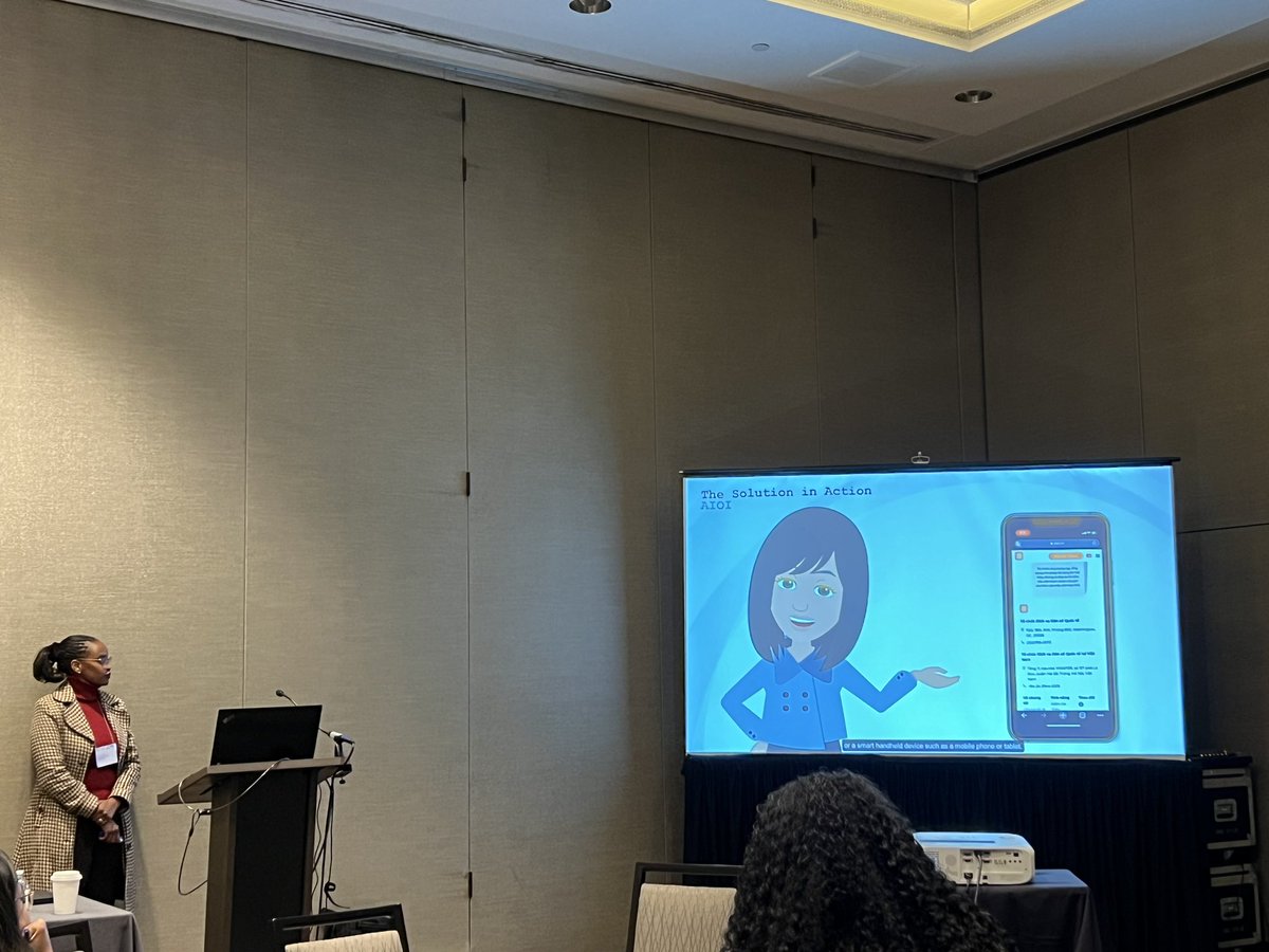 DanielMMesser's tweet photo. Sheila Mutheu from @PSIimpact presenting #GDHF2022 how AI technology from PSI partner @babylonhealth is used to diagnose, triage and signpost clients to services in Vietnam! https://t.co/UwBO2acXwt