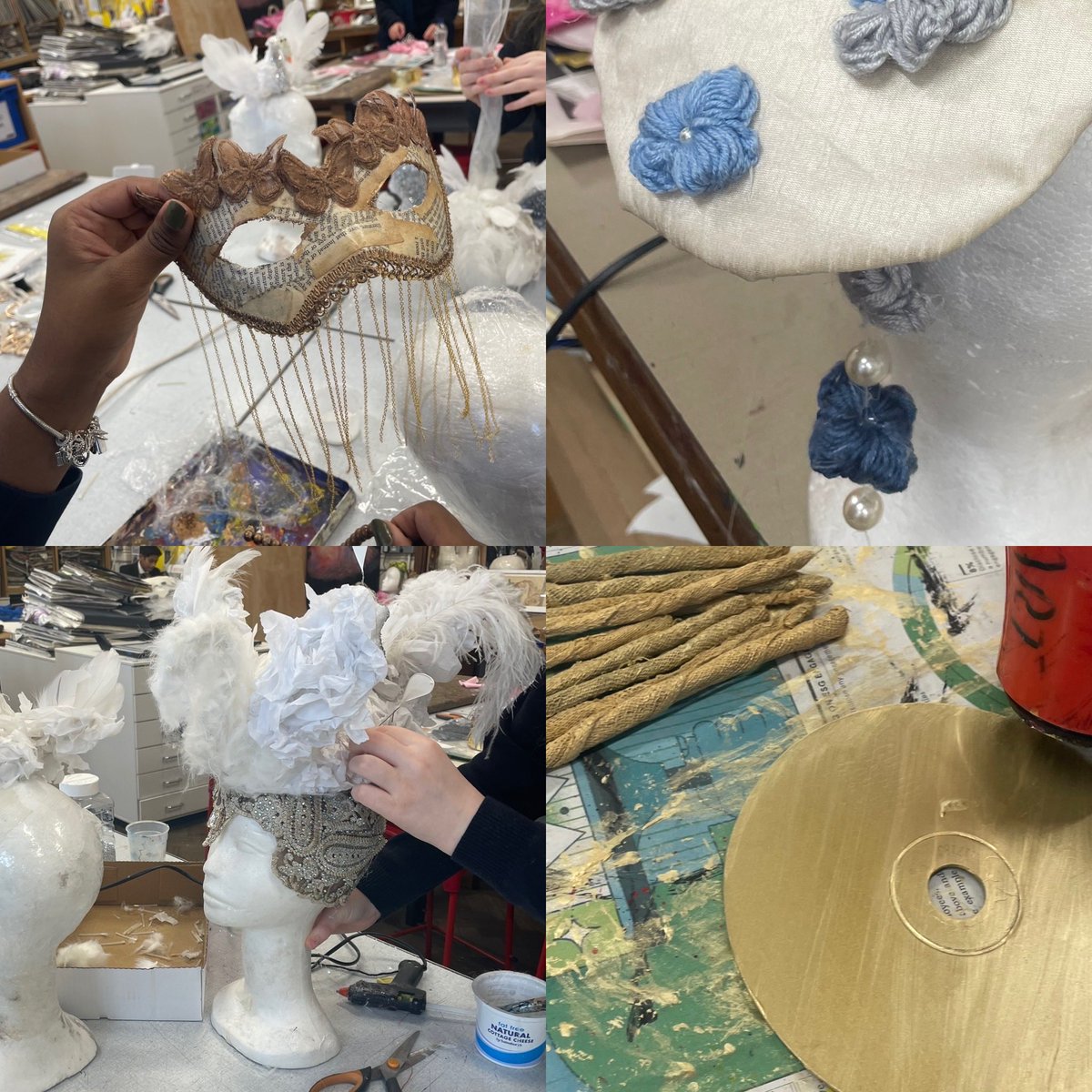 AlbermarleArt's tweet photo. Blown away by these explorative #yr11textiles 👑s in their day1 mock today! ✨ #sustainabletextiles #alternativetextiles ✨Ms Charitou thanks for donating the boxes of sparkles too! ✨ https://t.co/ykLHEbZUDt