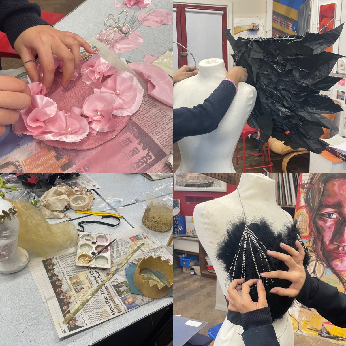 AlbermarleArt's tweet photo. Blown away by these explorative #yr11textiles 👑s in their day1 mock today! ✨ #sustainabletextiles #alternativetextiles ✨Ms Charitou thanks for donating the boxes of sparkles too! ✨ https://t.co/ykLHEbZUDt