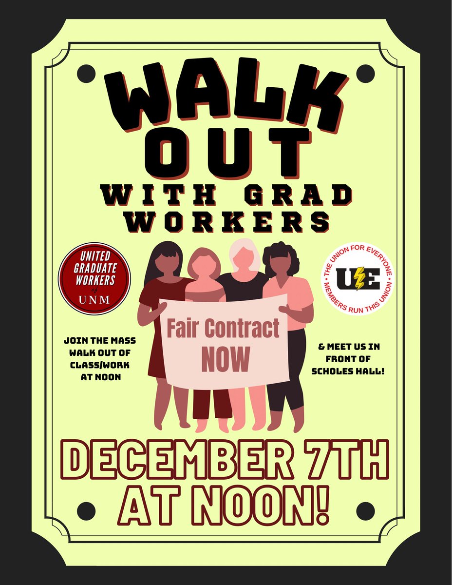 WALK OUT WITH GRAD WORKERS!!! December 7th at noon❕