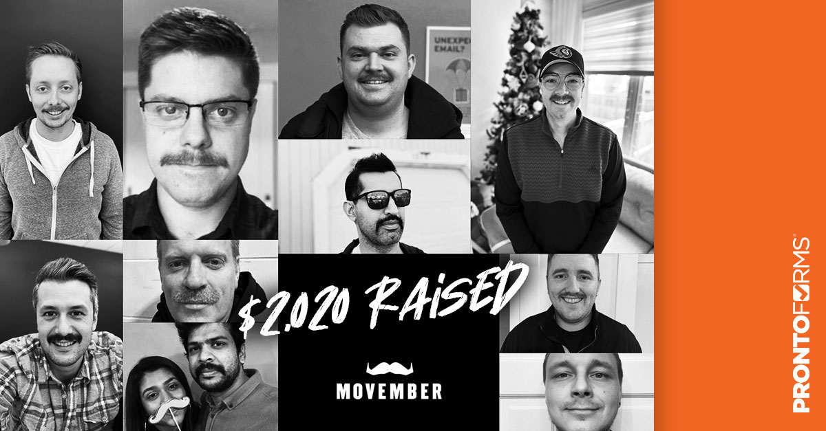 We're so proud of our Prontonians, who grew some distinguished facial hair and helped us raise over $2,000 for the Movember campaign!
You are helping to make a difference in the lives of dads, brothers, sons, and friends everywhere.
Thanks for showing everyone that #ProntoCares!