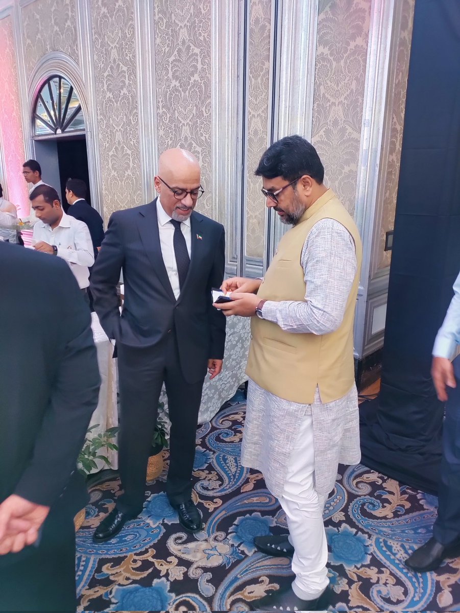 KhanMoeed4808's tweet photo. NATIONAL DAY OF STATE OF QATAR at Hotel Taj. With HIS EXCELLENCIES AHMED AL SULAITI,CONSUL GENERAL OF STATE OF QATAR, SULAIMAN EID AL OTAIBI, CONSUL GENERAL OF THE KINGDOM OF SAUDIA ARABIA, EMAD AL KHARAZ, CONSUL GENERAL OF STATE OF KUWAIT IN MUMBAI, AND OUR LEADER ABU ASIM AZMI. https://t.co/7nX4Rf5ZJF