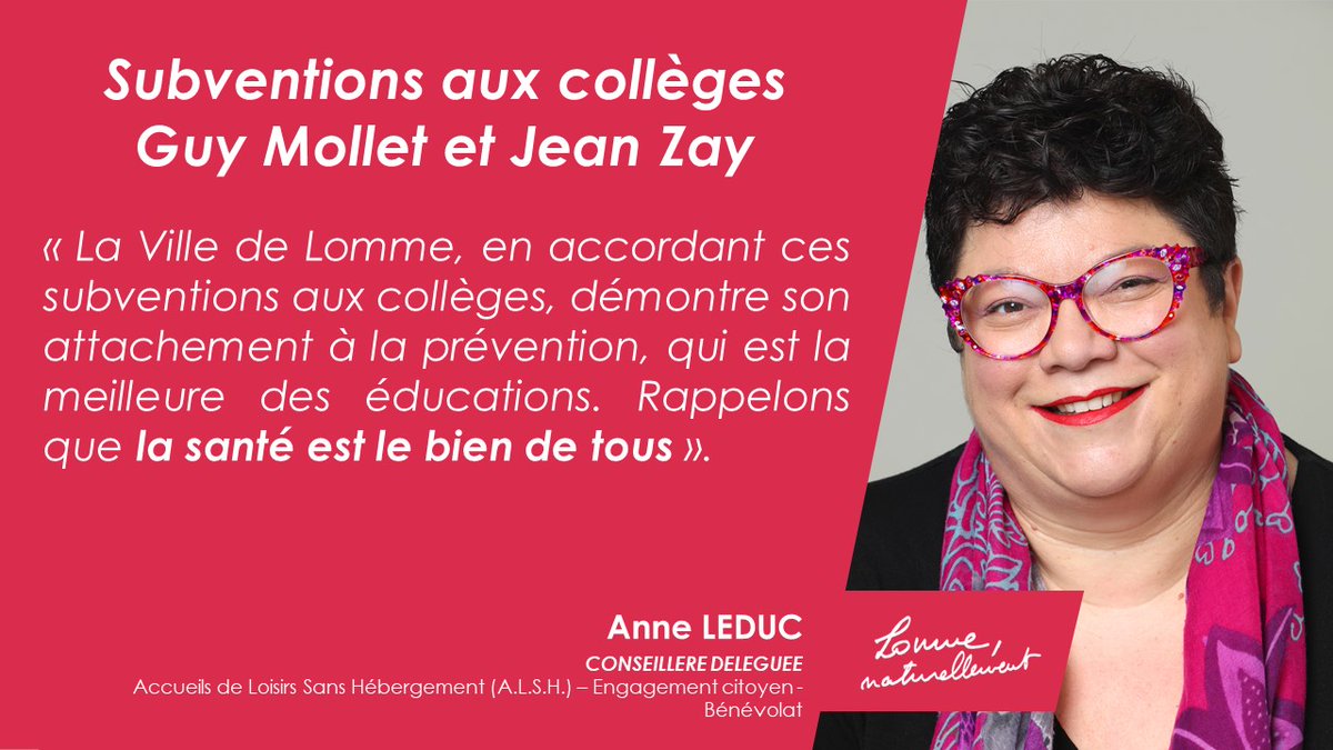 Majorite_Lomme's tweet photo. [Conseil Communal #Lomme]
Subventions aux collèges Guy Mollet et Jean Zay : « La Ville de Lomme, en accordant ces subventions aux collèges, démontre son attachement à la prévention, qui est la meilleure des éducations. Rappelons que la santé est le bien de tous ». https://t.co/L1tVNskLJg