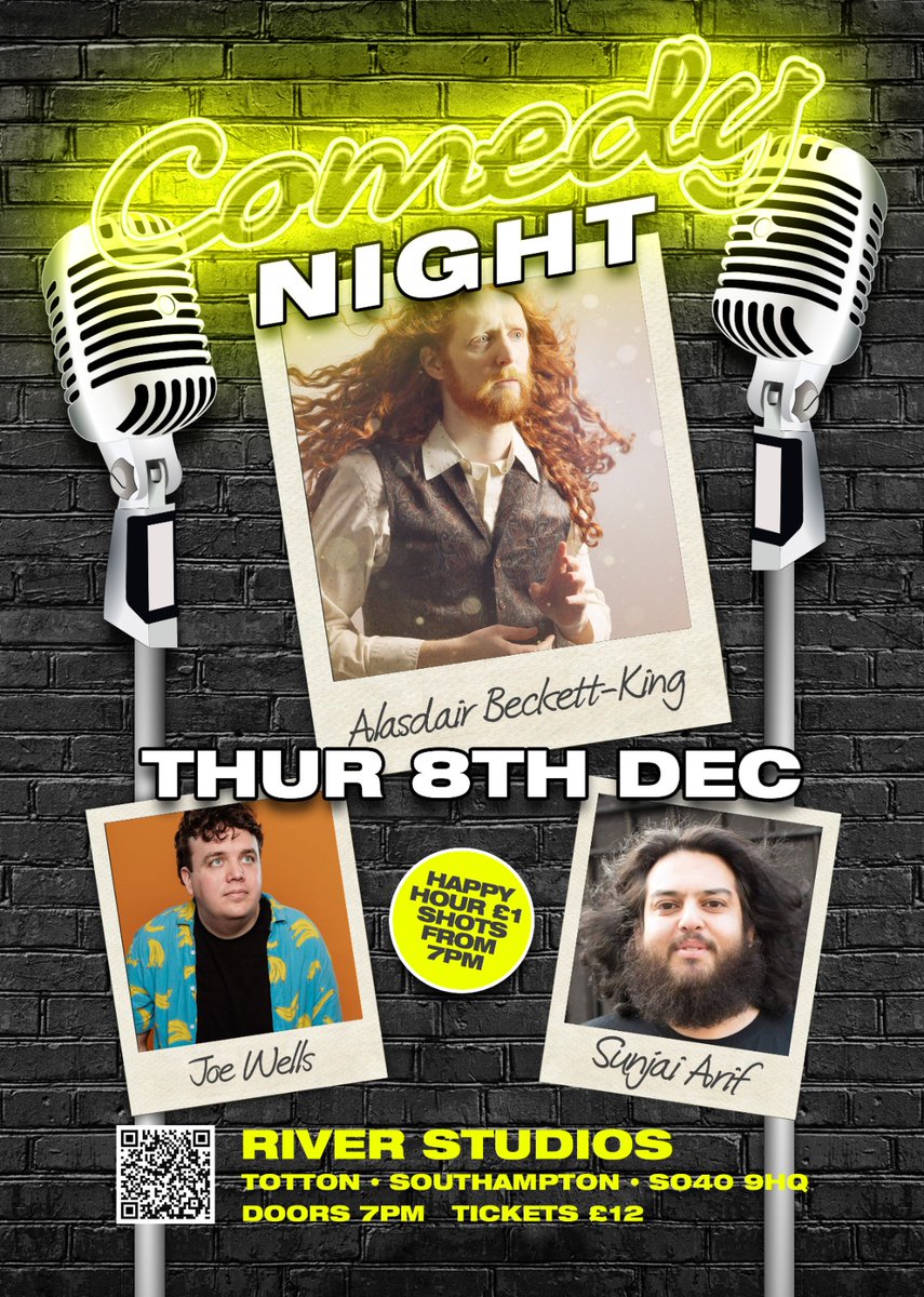 The Attic Southampton (@theatticvenue) on Twitter photo THURSDAY is #comedynight with <a href="/MisterABK/">Alasdair Beckett-King</a> <a href="/joewellscomic/">Joe Wells (Neurodivergent Moments Podcast out now)</a> & <a href="/Sanjsmash/">sunjai arif</a>🎙 "Alasdair Beckett-King creates his own multi-faceted world" **** The Scotsman. Tickets at theatticsouthampton.co.uk/products/alasd… or on the door (if there's any left!) 🤩
#comedynight #southamptoncomedy #southampton THURSDAY is #comedynight with <a href="/MisterABK/">Alasdair Beckett-King</a> <a href="/joewellscomic/">Joe Wells (Neurodivergent Moments Podcast out now)</a> & <a href="/Sanjsmash/">sunjai arif</a>🎙 "Alasdair Beckett-King creates his own multi-faceted world" **** The Scotsman. Tickets at theatticsouthampton.co.uk/products/alasd… or on the door (if there's any left!) 🤩
#comedynight #southamptoncomedy #southampton