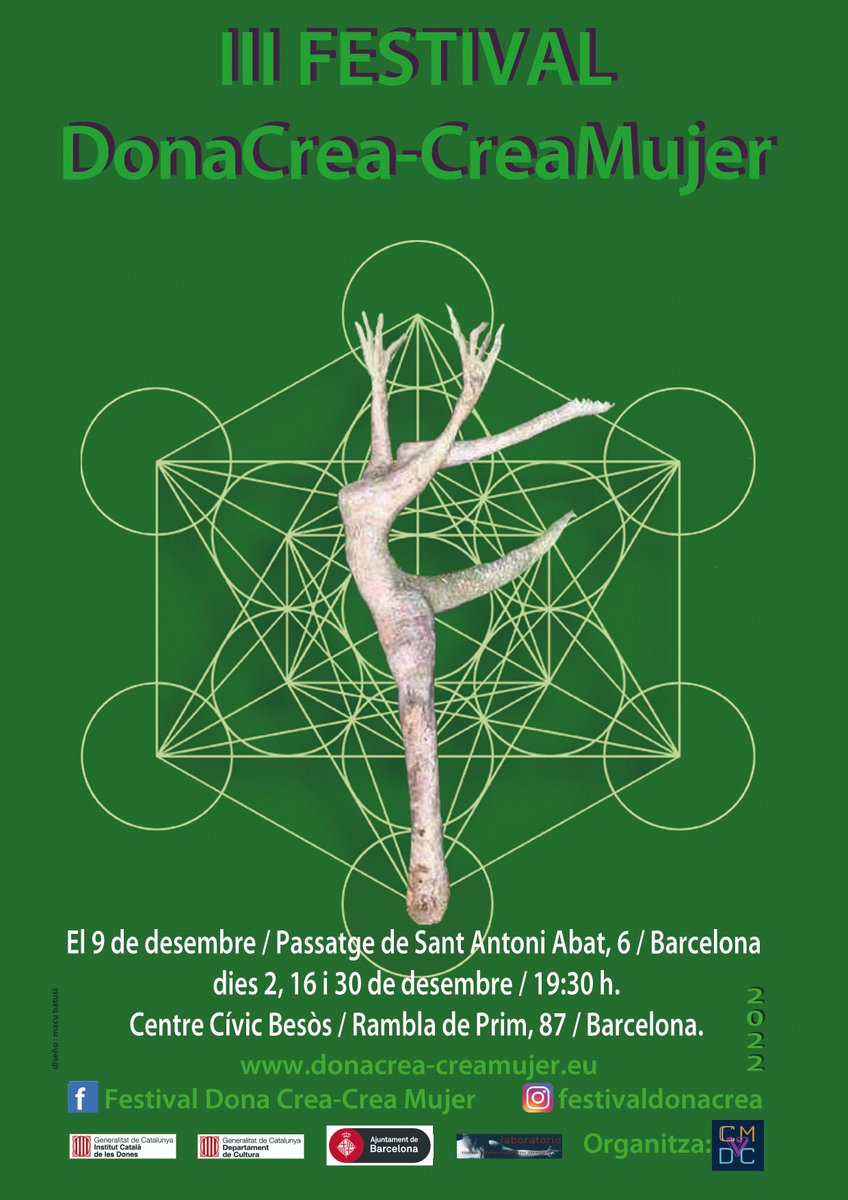 ccbesosmaresme's tweet photo. 🎭Festival DONA CREA - CREA MUJER
🗓️Divendres 2, 16, 30 de desembre
📍Al @ccbesosmaresme 
🎟️Tota la informació: https://t.co/Idjti0CjGu https://t.co/4immdMlIsO