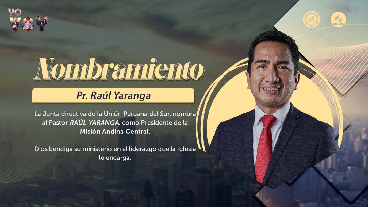 AdventistasUPS's tweet photo. La Junta Directiva de la Unión Peruana del Sur, nombra esta tarde al Pr. Raúl Yaranga como presidente de la Misión Andina Central.

Oramos por su liderazgo en el centro del Perú.
@EnzoChavez https://t.co/E85oD0hqZ0