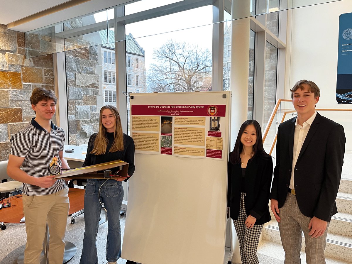 BCHCEngineering's tweet photo. This past Sunday, HCE's Core Complex Problems course Making the Modern World held a Design Conference. For the past seven weeks, students designed prototypes to increase accessibility on our campus. These models were presented to other students and guest judges! https://t.co/NAbDfuVNWA