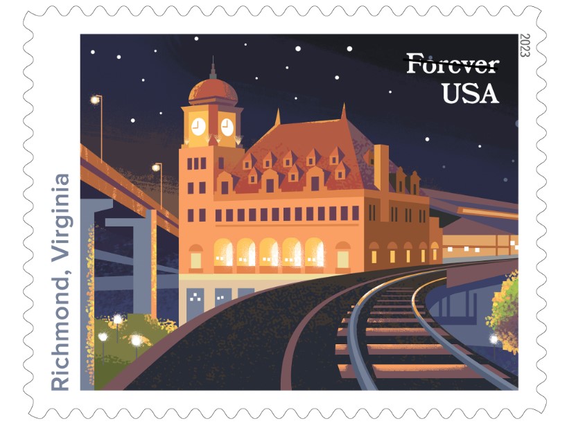 KassidyBHammond's tweet photo. Richmond's Main Street Station is going to be featured on 2023 stamps!

I might be a little biased, but she sure is a pretty sight 🤍 https://t.co/uK66phD3Z8