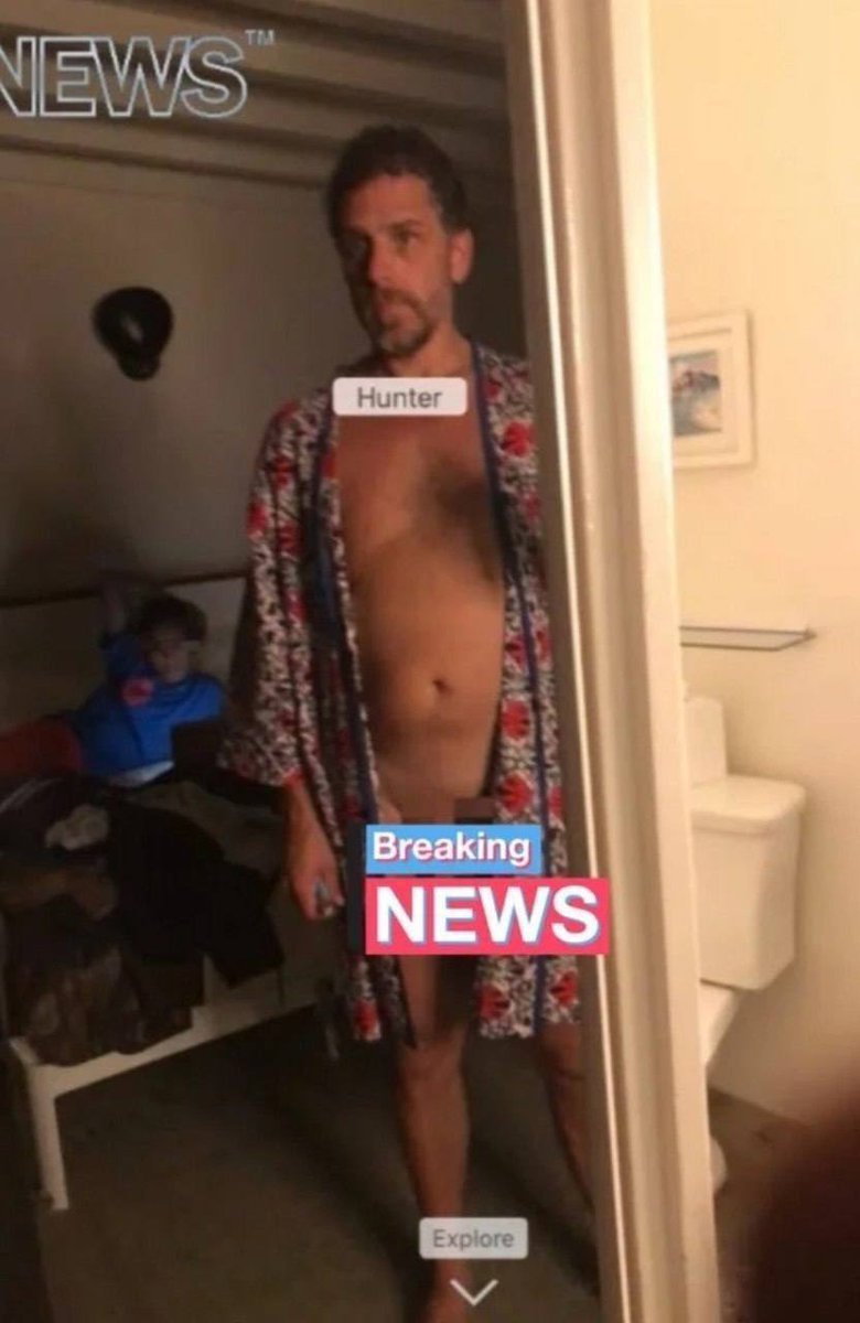 @ImMeme0 Just a picture from Hunter Biden’s phone with what looks like Natalie Biden, his teenage niece, in the background (Google it for yourself). Hunter is taking a nude selfie while she watches. Totally normal, nothing to see here.