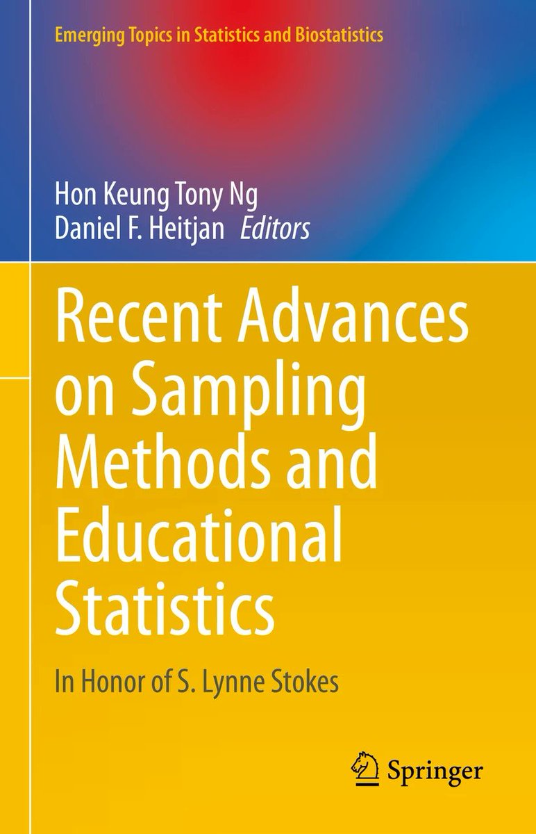 SpringerStats's tweet photo. Recent Advances on Sampling Methods and Educational Statistics honors S. Lynne Stokes, and explores novel sampling methods and recent developments in statistical sampling. Written by Hon Keung Tony Ng, Daniel F. Heitjan. @bentleyu @smu #samplingmethods #SLynneStokes https://t.co/8SZJXQ6tM9