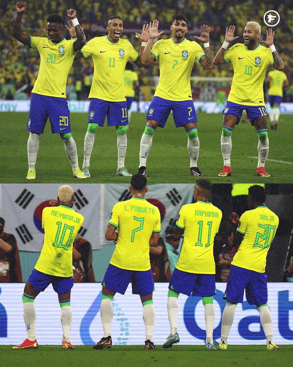 footmercato's tweet photo. MT 🇧🇷 Brésil 4️⃣🆚0️⃣ Corée du Sud 🇰🇷 

⚽️ 7’ Vinícius Jr
⚽️ 13’ (s.p) Neymar Jr
⚽️ 29’ Richarlison 
⚽️ 36’ Lucas Paquetá

#BRAKOR #FIFAWorldCup https://t.co/PHZcol77h1