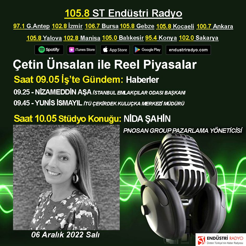 cetinunsalantv's tweet photo. İstanbul; Kocaeli; Yalova; Gebze: 105.8 - Ankara: 100.7 - İzmir; Manisa: 102.8 - Bursa: 106.7 - Balıkesir: 105.0 - Konya: 95.4 - Sakarya: 102.0 - Gaziantep:97.1 https://t.co/ve70NTQq94 ve dijitalde @stendustriradyo @reelpiyasalar @pnosann @NizameddinAa @YunisIsmayil @itucekirdek https://t.co/j2VgF3RMvz