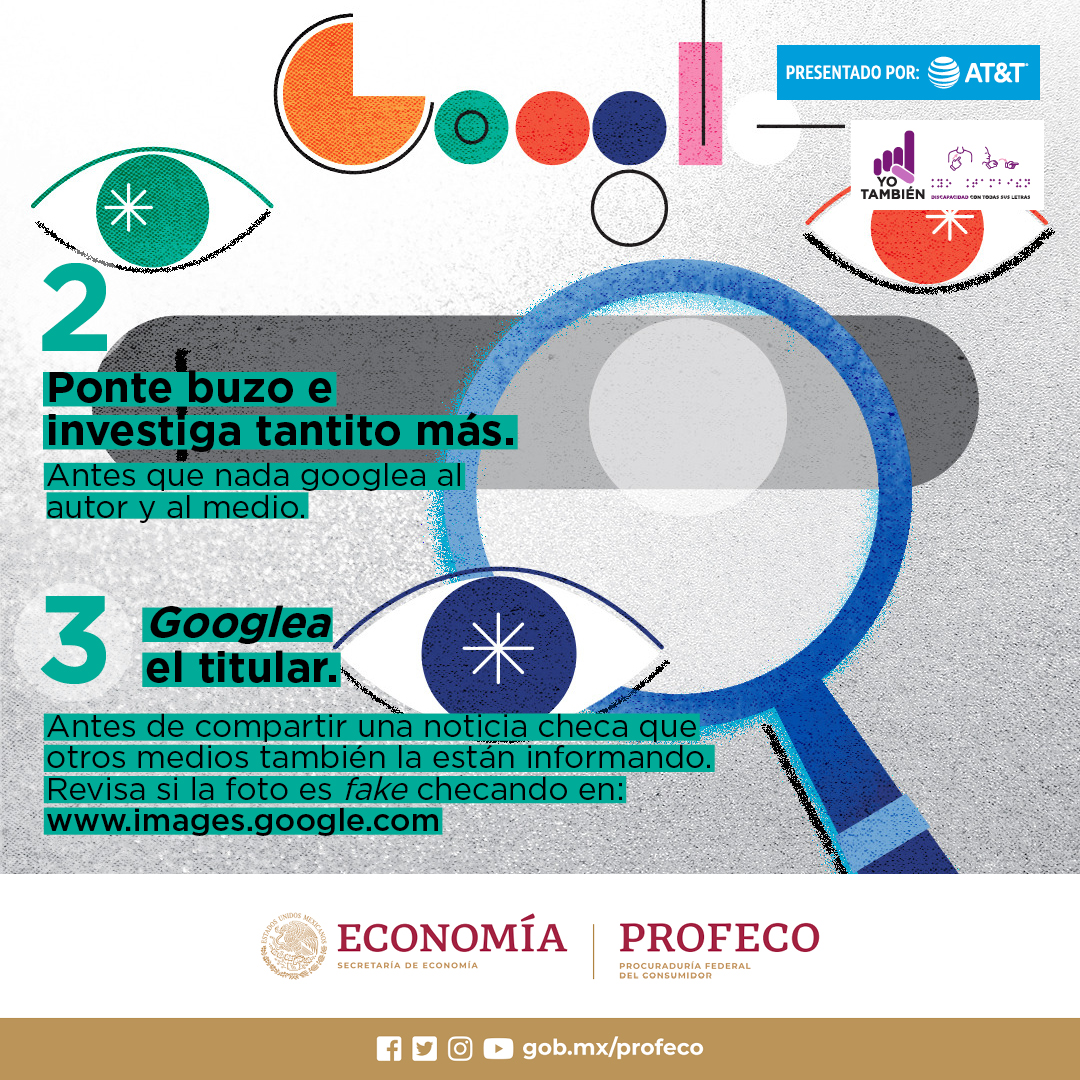 Profeco's tweet photo. ⚠️ ¡Ojo! sigue nuestras recomendaciones para reconocer noticias falsas, y así, prevenir la violencia digital y el robo de identidad.

✔️Infórmate y sé un consumidor empoderado en #Telecomunicaciones.

#FakeNews

@attmx  @yotambien https://t.co/asqenXoNUB
