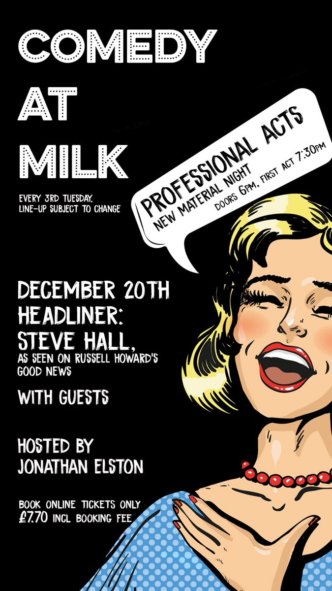 Comedy at Milk tweet media