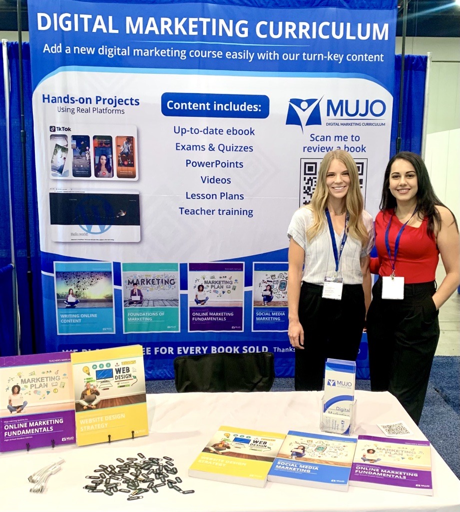 We were thrilled to be a part of the ACTE conference in Vegas! 🧑‍🏫📖 Learn more about how Mujo can get you started with your digital marketing textbooks and turn-key curriculum at mujo.com. We hope to see you again next year! #CareerTechEd #VisionCTE22 #ACTE