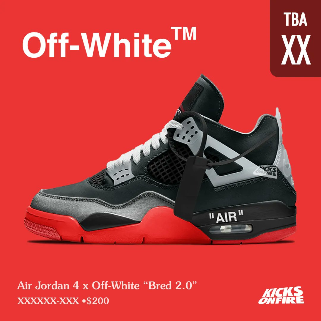 air jordan bred 4 off white