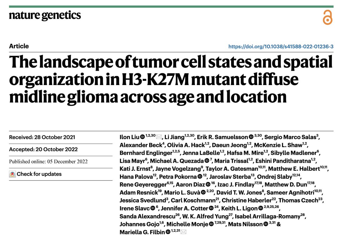 Ilon Liu (@ilonliu) on Twitter photo 1/How do age and anatomical location shape H3-K27M gliomas' intrinsic and extrinsic features❓Very excited to share this work together with Li Jiang, Erik Samuelsson, <a href="/MatsNilssonLab/">MatsNilssonLab</a> and <a href="/FilbinMariella/">Mariella Filbin</a> , published today <a href="/NatureGenet/">Nature Genetics</a>❗️rdcu.be/c02lT 1/How do age and anatomical location shape H3-K27M gliomas' intrinsic and extrinsic features❓Very excited to share this work together with Li Jiang, Erik Samuelsson, <a href="/MatsNilssonLab/">MatsNilssonLab</a> and <a href="/FilbinMariella/">Mariella Filbin</a> , published today <a href="/NatureGenet/">Nature Genetics</a>❗️rdcu.be/c02lT