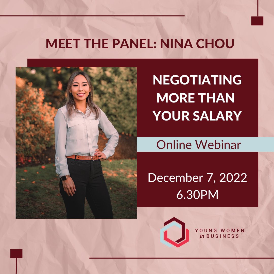 Join Nina Chou at our upcoming virtual event "Negotiating More Than Your Salary' on Dec 7! An advocate for those who are unable to advocate for themselves &amp; empowering others to be the champion of their own lives, Nina will be sharing her insights!  eventbrite.ca/e/473760449257