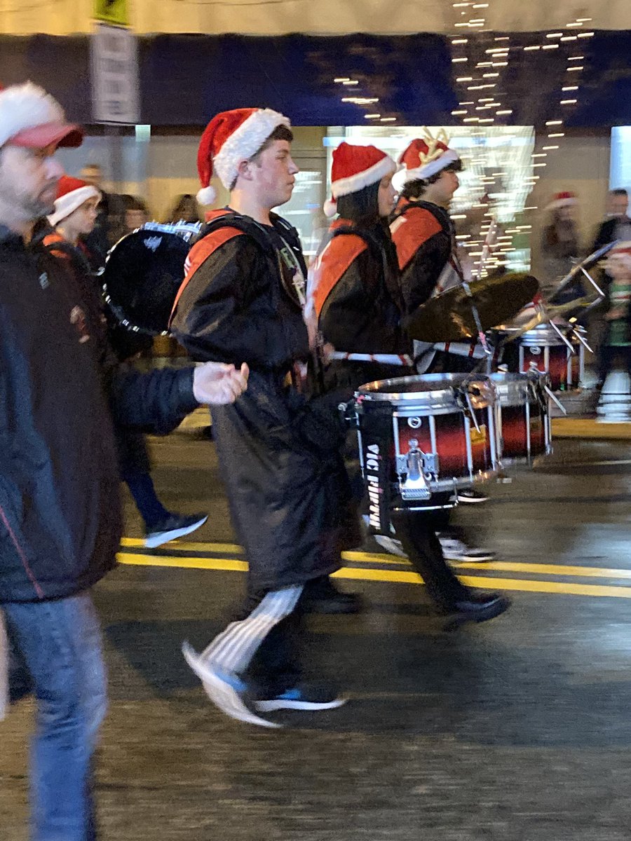 MLioneBand's tweet photo. @EmersonSupt Great job at this past Saturday’s Westwood Holiday Parade! #gocavos #HomeForTheHolidays https://t.co/eoR2FuSuQr