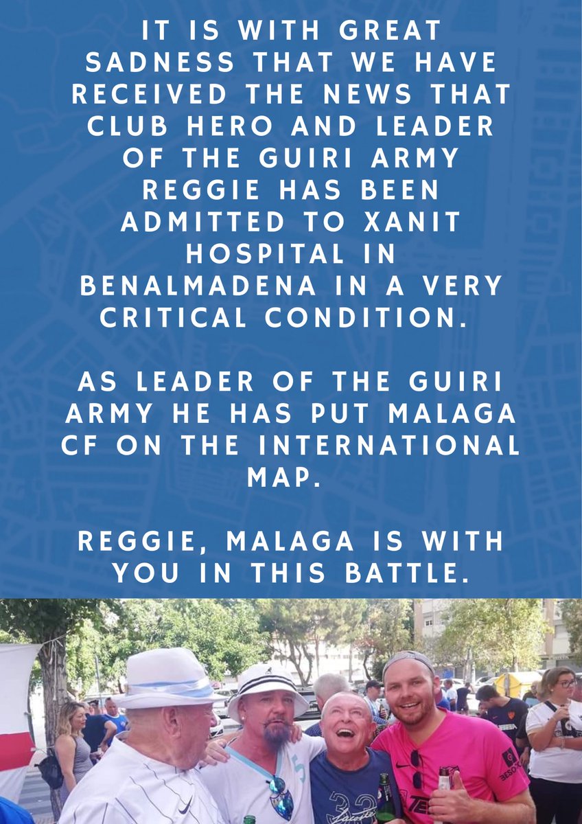 MalagaInsiders's tweet photo. STATEMENT/COMUNICADO 

🇬🇧 With great sadness we bring this statement on behalf of the Guiri Army. 

🇪🇸 Con gran tristeza publicamos este comunicado por parte de los Guiri Army. 

El Málaguismo está contigo Reggie. https://t.co/3ZYSa5eghg