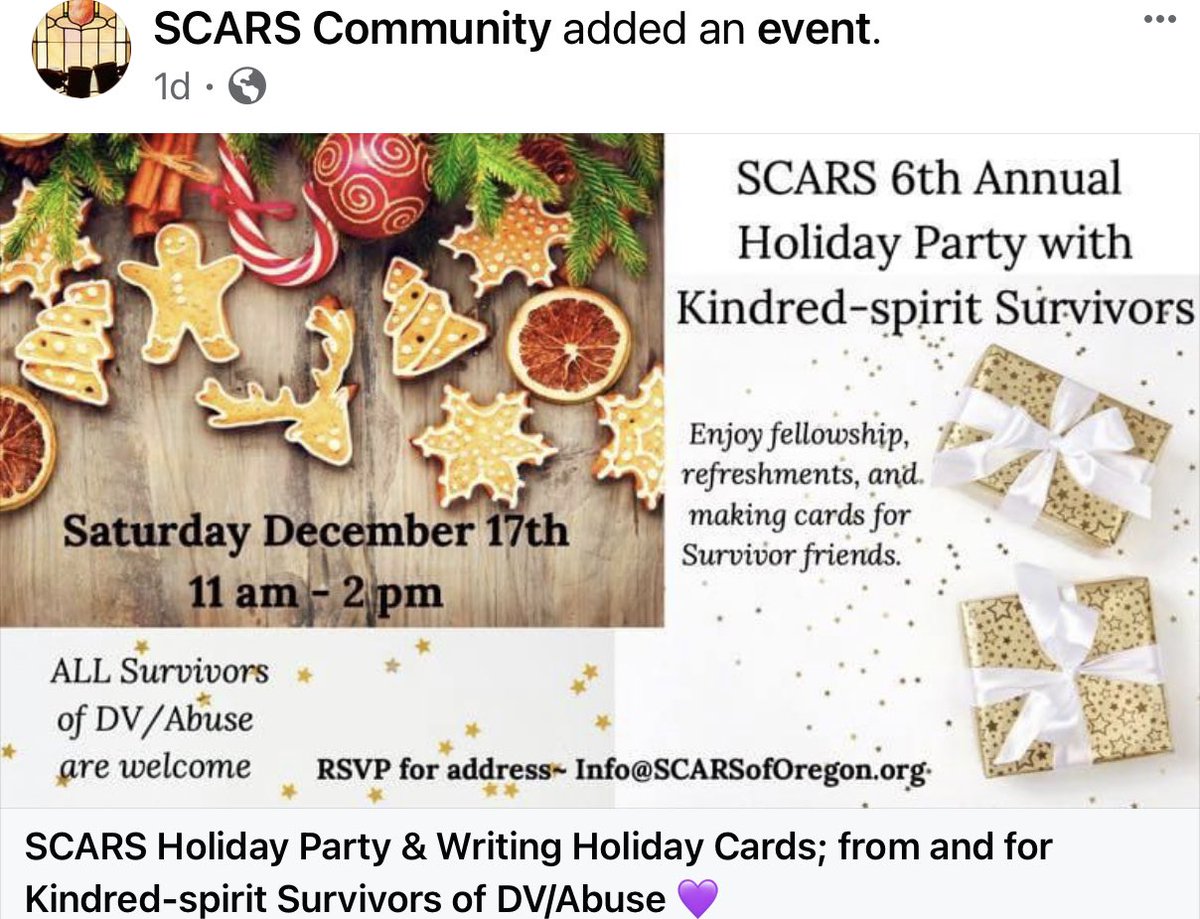 SCARSofOregon's tweet photo. Happy December from our #SurvivorSelfAdvocate Community - we are so excited for our holiday party!

https://t.co/jLDPEv5oRO https://t.co/xf2ZzmM1u5