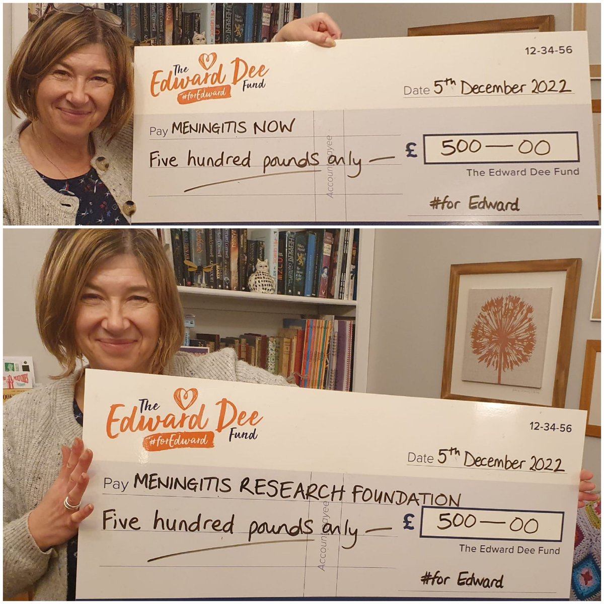 Today The Edward Dee Fund made donations to two special charities <a href="/MeningitisNow/">Meningitis Now</a> and <a href="/M_R_F/">Meningitis Research</a>,  in memory of a very special boy; in memory of Edward ❤💚

#forEdward #charity #meningitis 
#EdwardDee #TheEdwardDeeFund