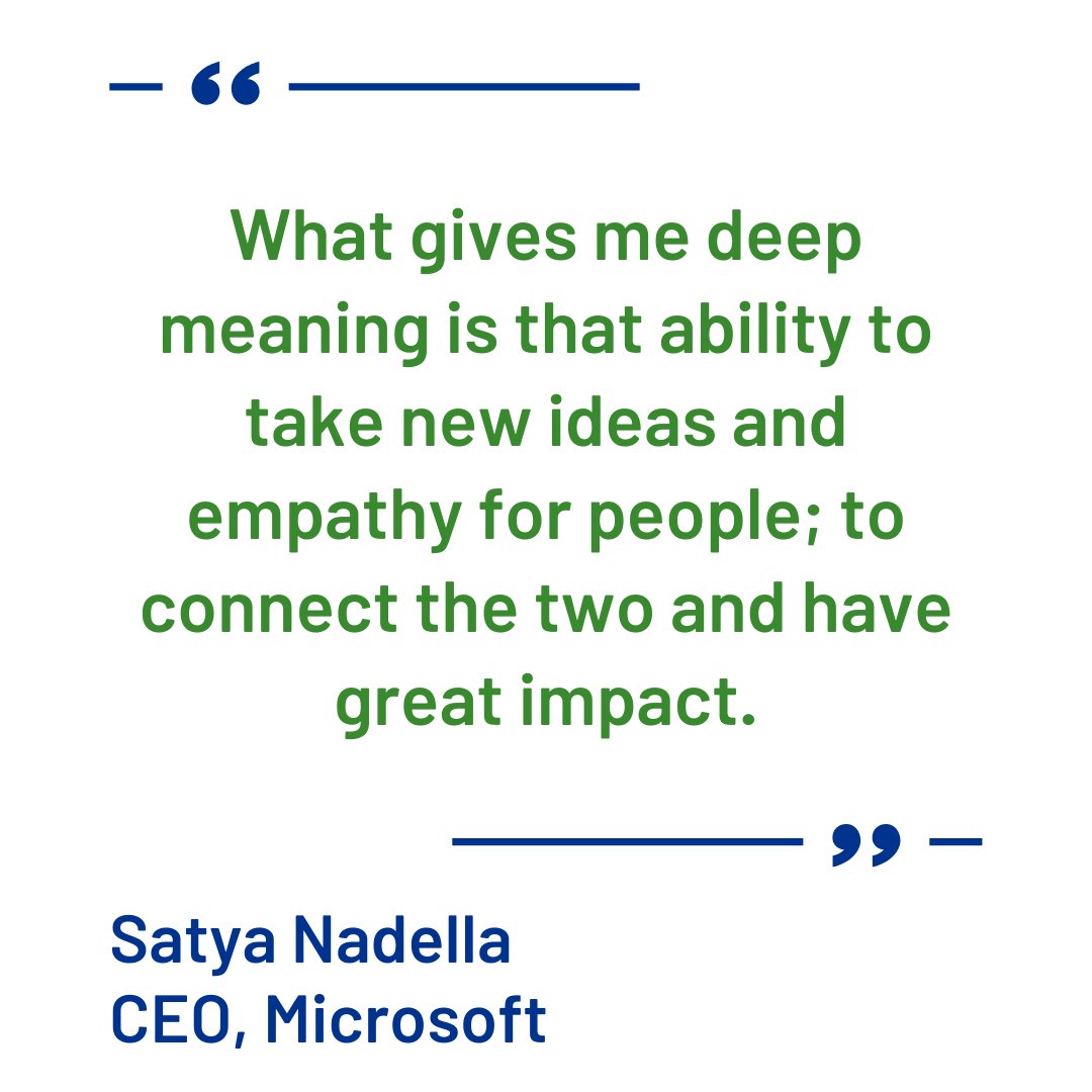 In his book, Hit Refresh, <a href="/satyanadella/">Satya Nadella</a> repeatedly talks about how the best #innovation is fueled by empathy. I agree. Human connection goes to the very heart of what health care is all about.