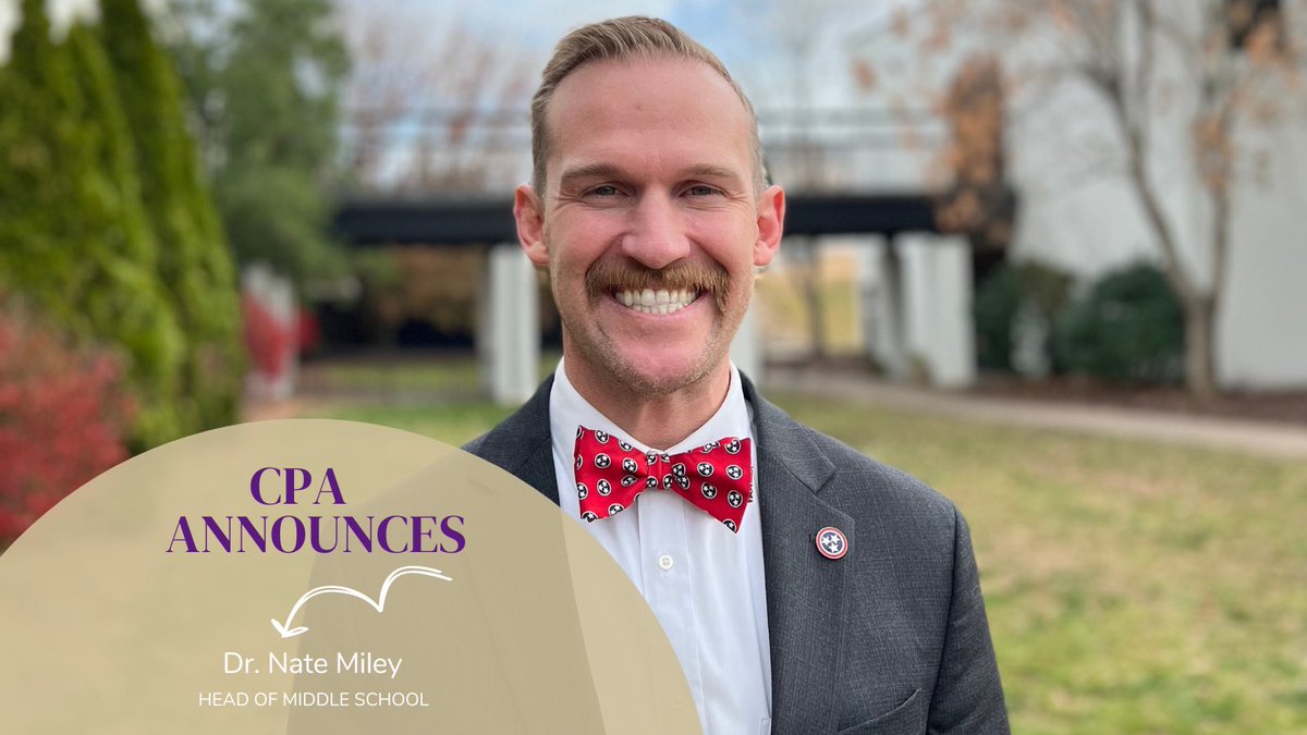 cpalions's tweet photo. CPA announces Dr. Nate Miley as the new Head of Middle School, joining #CPAms in January 2023.
Dr. Miley comes to CPA with 17 years of experience as an educator, most recently serving as Executive Principal of Crieve Hall Elementary School. Read more at https://t.co/9PJ21dOoPI https://t.co/FuQVB61Pyf