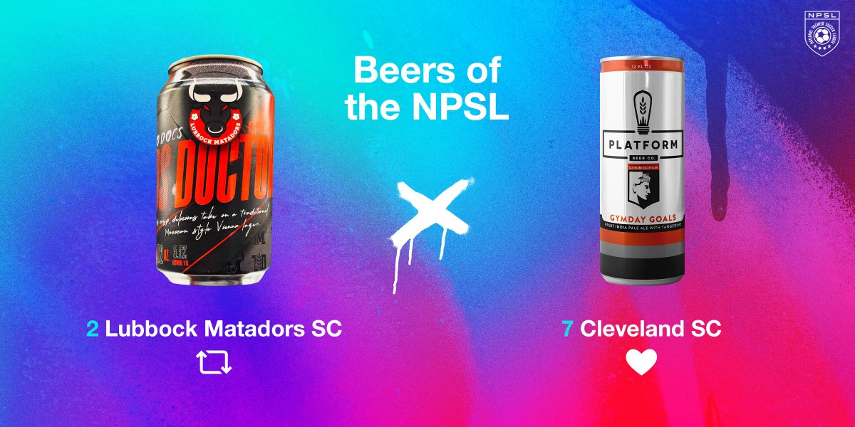 NPSLSoccer's tweet image. Retweet for Dos Doctores of @LubbockMatadors and @TwoDocs to advance OR like for Gym Day Goals of @SoccerCLE and @PlatformBeerco to advance by 11:59 p.m. ET!