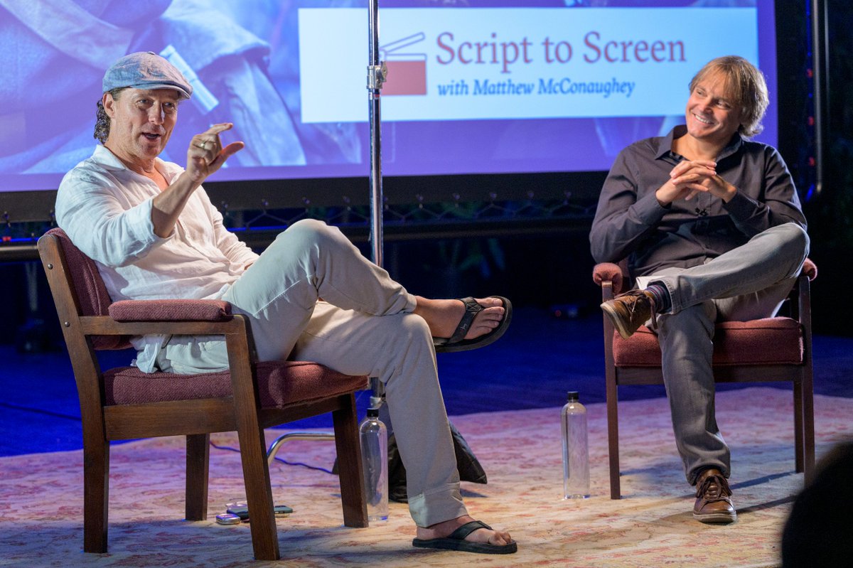 UTexasMoody's tweet photo. Happy last class day! This semester, #UTScriptoScreen studied three films, The Gentlemen, The Beach Bum, & Free State of Jones. Directors visited vicariously through BTS videos they shot on set for the films. Thanks, professors @scottricefilms & @McConaughey for this opportunity. https://t.co/mrLHyhYSwp