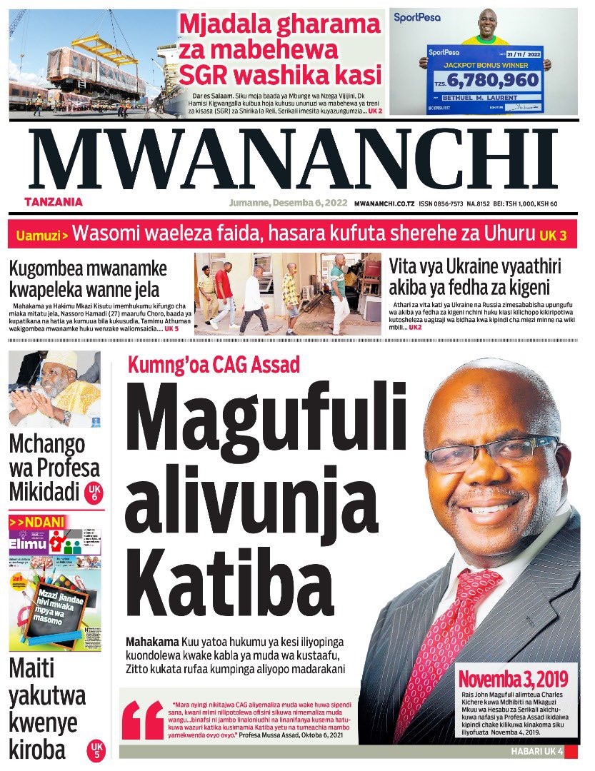 zittokabwe's tweet photo. Nawashukuru sana Center for Strategic Litigation (CSL) kwa kunitia moyo kufungua Kesi dhidi ya Rais wa Tanzania na kuhakikisha kuwa mawakili wangu wanasimamia Kesi hii vizuri na kwa ufanisi. Nawapongeza LHRC kwa kusimama upande wa Prof. Assad na kumwakilisha kisheria https://t.co/Ul6RFwQrN2