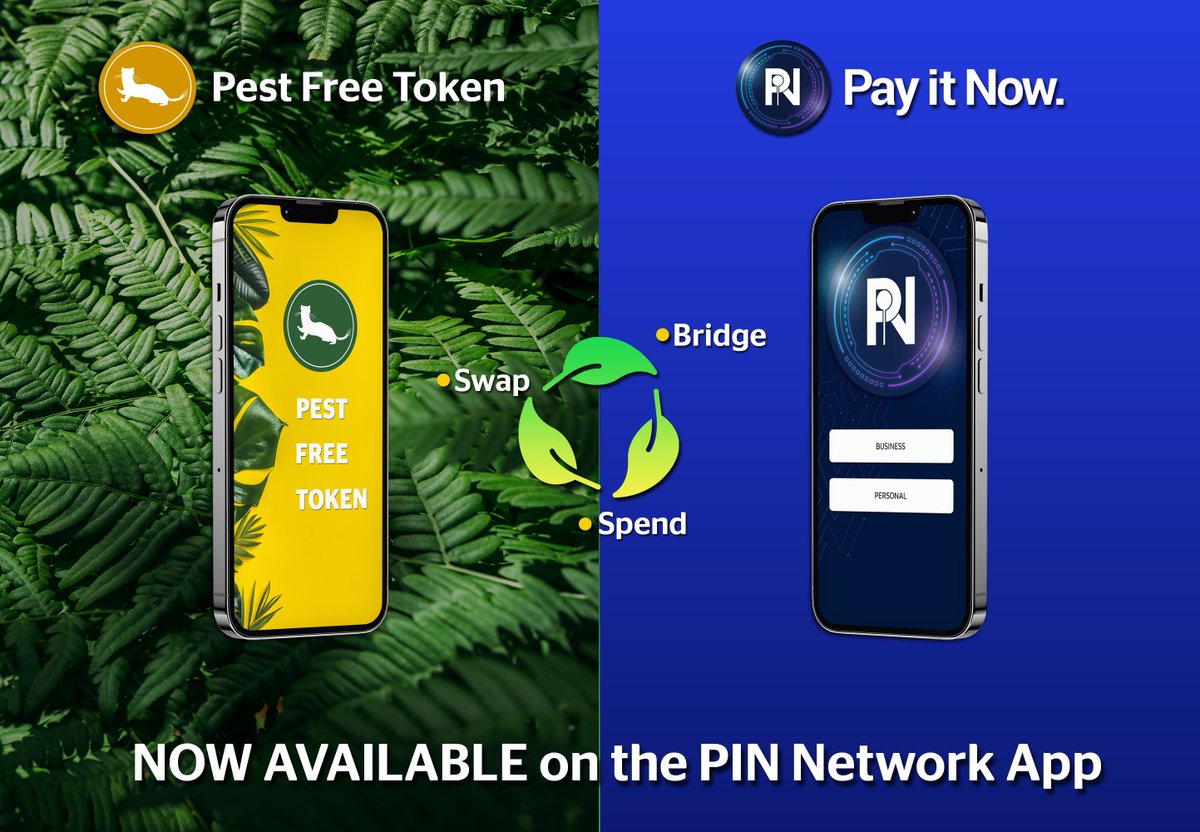 PayItNow_PIN's tweet photo. @PestfreeToke is now available on the #pin_network_app!
You can now 'Bridge' PFT onto the PIN app, 'Swap' to and from any of our in-app currencies and best of all, you can now 'Spend' PFT at any of our #pin_partner stores across New Zealand & Australia!
#payitnow #pft https://t.co/KGmv1xAqEA