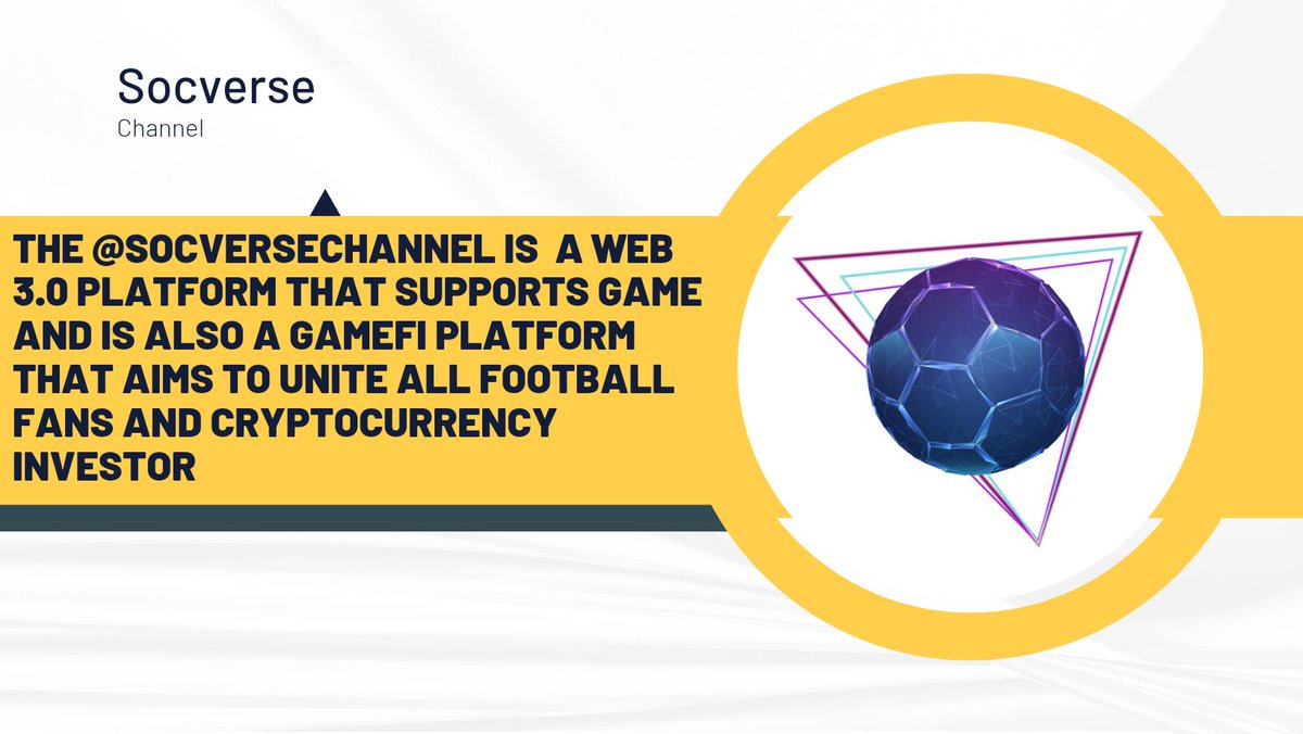 The <a href="/socversechannel/">SocVerse</a> is a channel that beset Web 3.0 supported game ,and is also a GameFi platform that aims to unite all football fans and cryptocurrency investors through blockchain technology. 
#socverse to the moon
#Defi #Gamefi #PlayToEarn