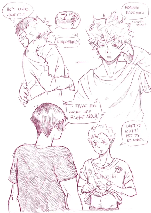 Kageyama's greatest weakness: Hinata wearing his shirts 