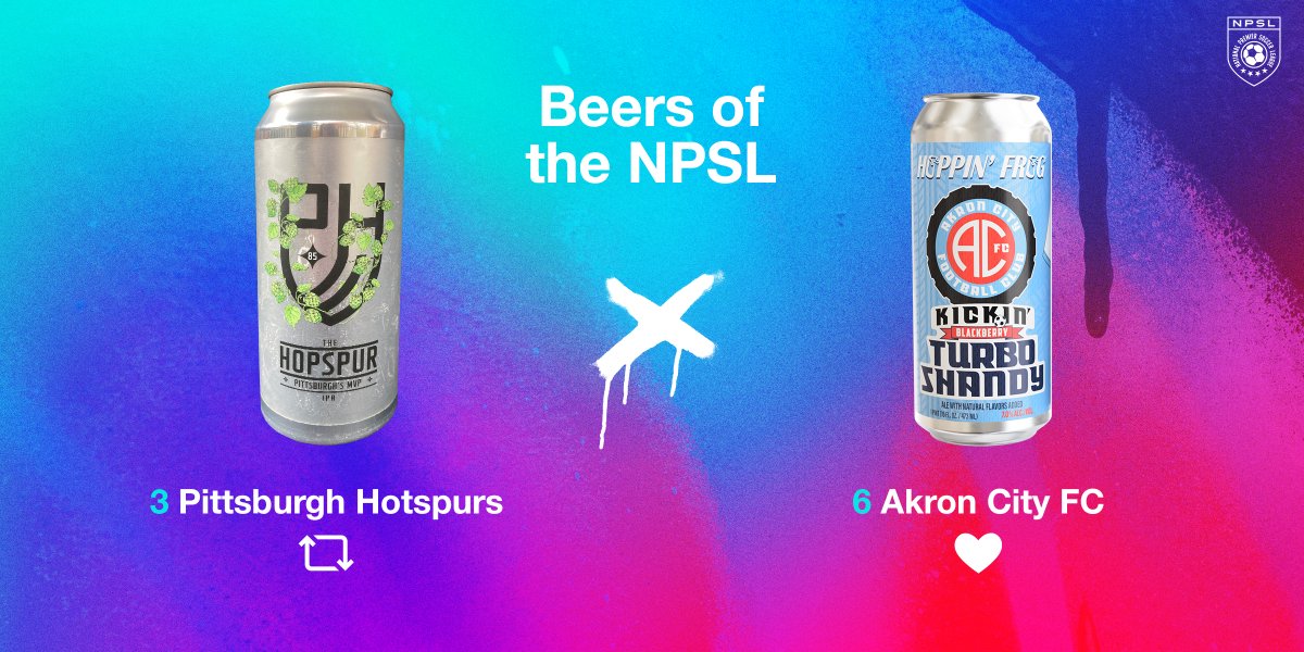 National Premier Soccer League (NPSL) (@npslsoccer) on Twitter photo Retweet for HopSpur of <a href="/HotspursClub/">Hotspurs Soccer Club</a> and <a href="/HeadleysBrewing/">Headleys Brewing</a> to advance OR like for Kickinโ Blackberry Turbo Shandy of <a href="/AkronCityFC/">Akron City FC</a> and <a href="/hoppinfrog/">Hoppin Frog Brewery</a> to advance by 11:59 p.m. ET! Retweet for HopSpur of <a href="/HotspursClub/">Hotspurs Soccer Club</a> and <a href="/HeadleysBrewing/">Headleys Brewing</a> to advance OR like for Kickinโ Blackberry Turbo Shandy of <a href="/AkronCityFC/">Akron City FC</a> and <a href="/hoppinfrog/">Hoppin Frog Brewery</a> to advance by 11:59 p.m. ET!