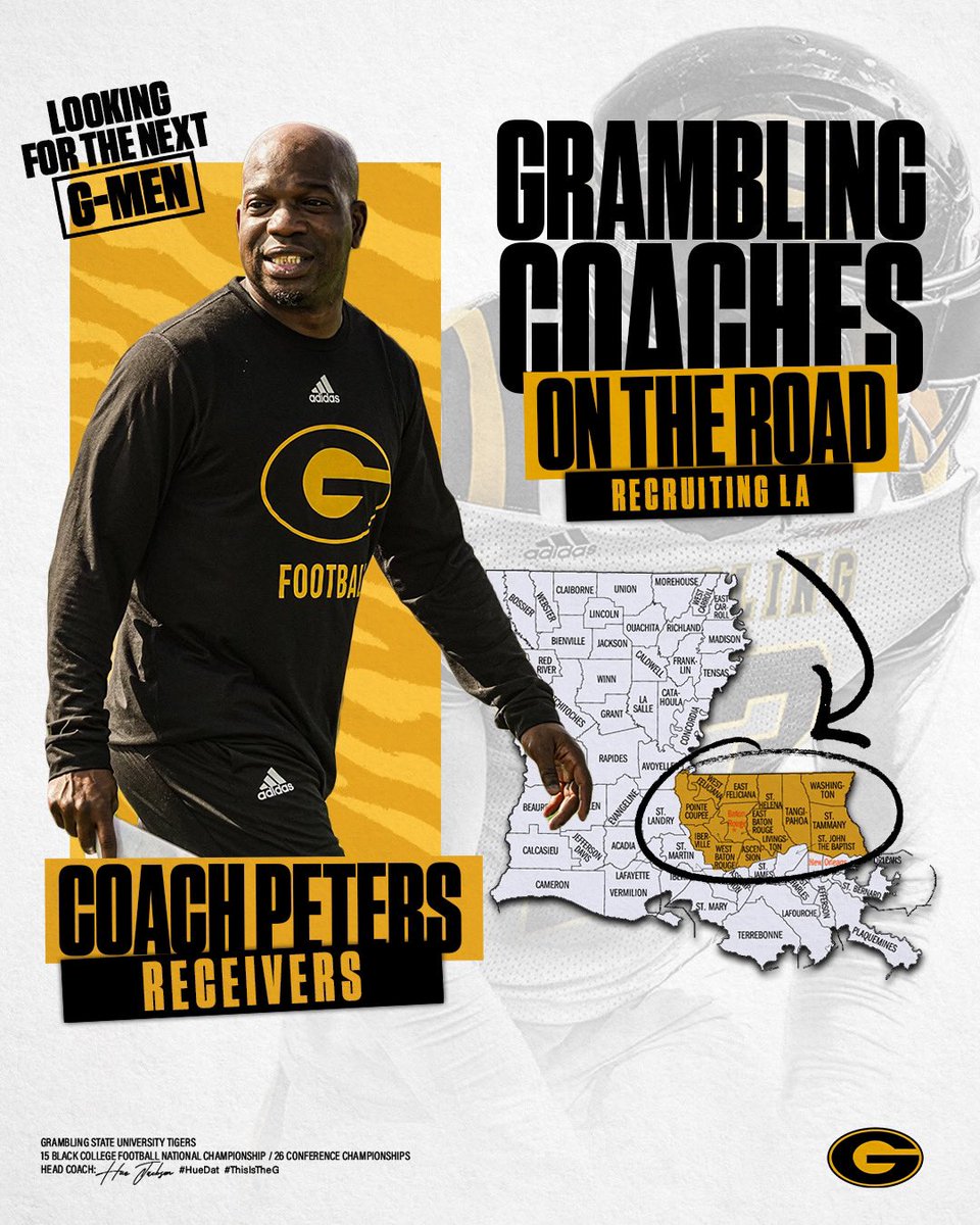 KrisPeters06's tweet image. ON THE ROAD LOOKING FOR PLAYMAKERS!!! LET ME SEE IF THAT FILM BACKS UP THE TALK!!! JUCO, TRANSFERS, CLASS OF 2023 COME BE A PART OF SOMETHING SPECIAL AT “THE G” #GMEN23 #WHYNOTGRAMBLING #COMEHUNTLIKEATIGER