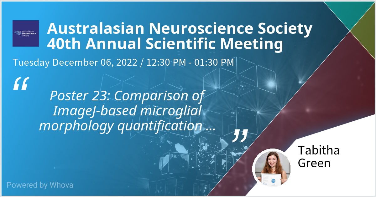 I am speaking at Australasian Neuroscience Society 40th Annual Scientific Meeting. Please check out my talk if you're attending the event! <a href="/AusNeuroSoc/">Australasian Neuroscience Society (ANS)</a> #ANS2022 - via #Whova event app